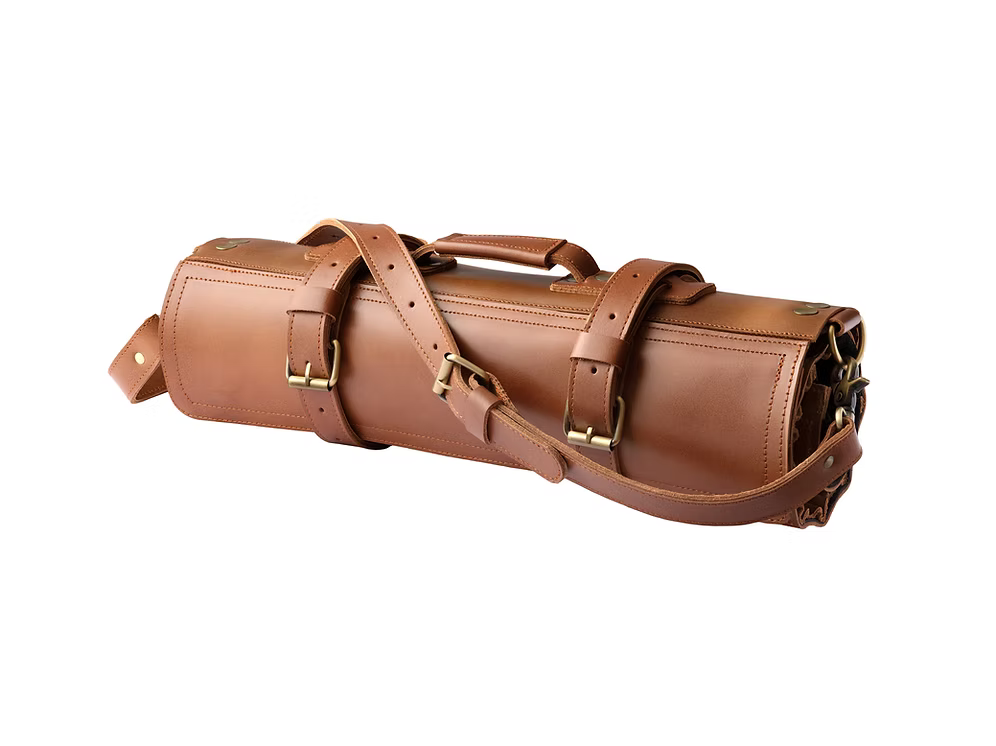 Leather Knife Roll Tan