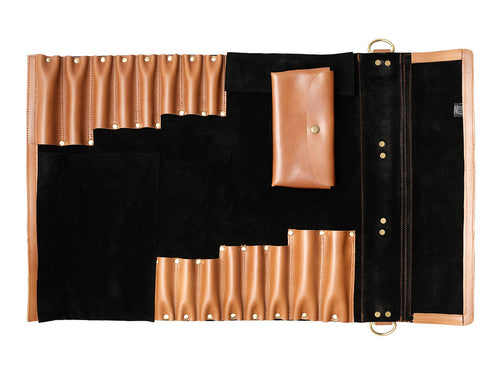 Leather Knife Roll Tan